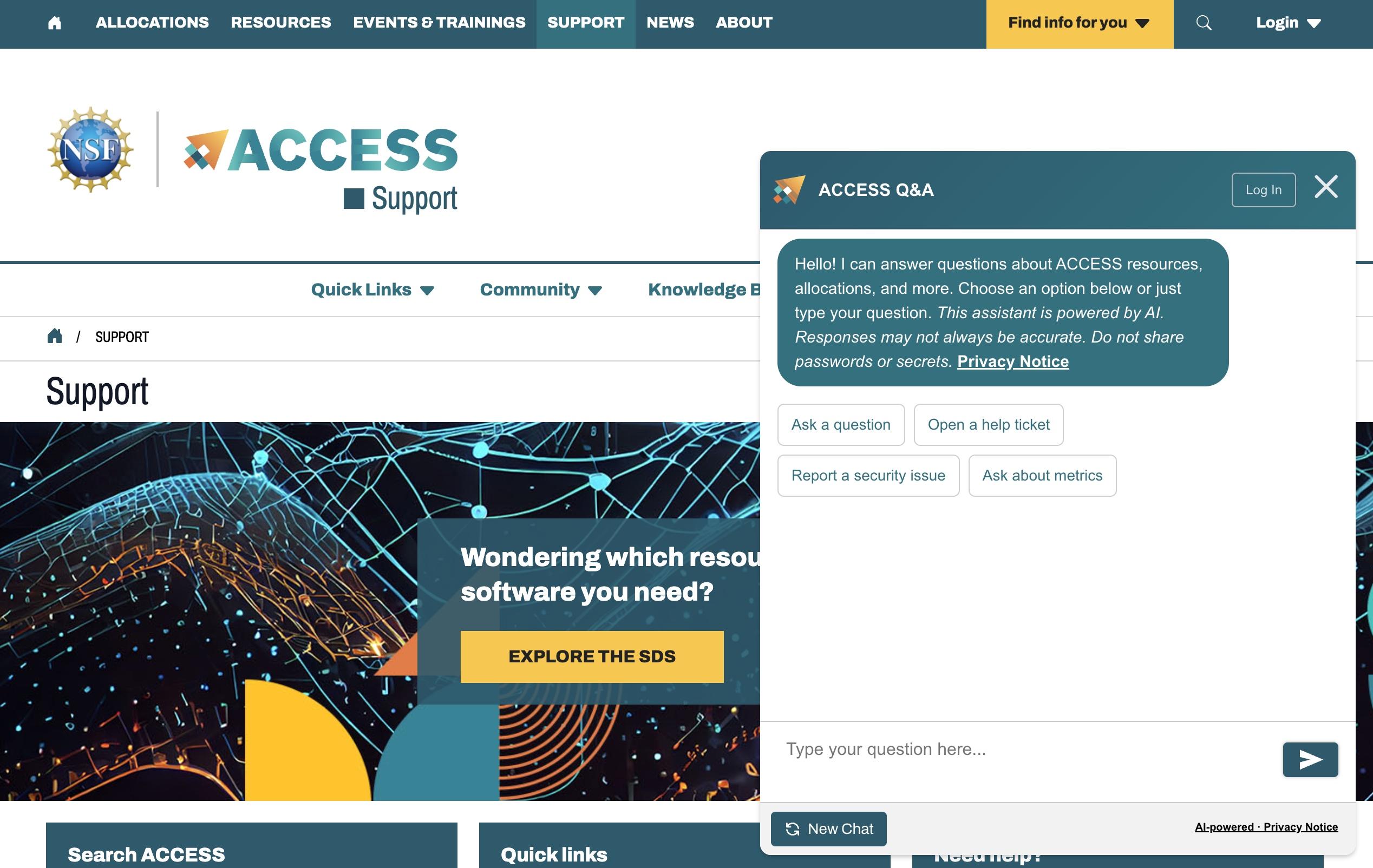 ACCESS Question & Answer Bot